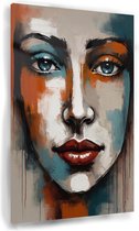 Abstracte vrouw schilderij - Abstract schilderij - Wanddecoratie mensen - Muurdecoratie industrieel - Schilderij plexiglas - Slaapkamer wanddecoratie - 80 x 120 cm 5mm