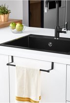Orsa home - Keuken handdoekstang - 34cm zwart - Voor 2 handdoeken - handdoekrek keukenkast - deurhaken - handdoekhouder - handdoekstang