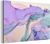 Décoration murale Métal - Aluminium Peinture Industrielle - Goud - Marbre - Violet - 60x40 cm - Dibond - Photo sur aluminium - Décoration murale industrielle - Pour le salon / chambre