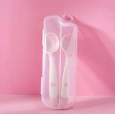Grannies - Yammie! Box - oefenbestek -baby - vorkje en lepel - buigzaam - siliconen - BPA-vrij - in hygiënisch doosje - roze