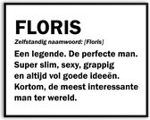 Floris Woordenboek Fotolijst met glas 30 x 40 cm - Prachtige kwaliteit - jarig - verjaardag - kado - Canvas - incl ophangsysteem - Poster - Grappig - cadeau
