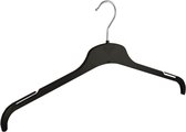 De Kledinghanger Gigant - 10 x Blousehanger / shirthanger kunststof zwart met rokinkepingen, 47 cm
