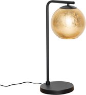 QAZQA bert - Design Tafellamp - 1 lichts - H 53 cm - Zwart Goud - Woonkamer | Slaapkamer | Keuken