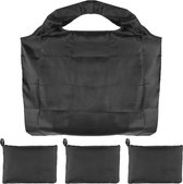 3 stuks opvouwbare boodschappentas, 50 x 48 cm, boodschappentas, opvouwbaar, zwart, milieuvriendelijke boodschappentassen, herbruikbare boodschappentas, opvouwbaar, zwart