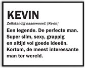 Kevin Woordenboek Fotolijst met glas 30 x 40 cm - Prachtige kwaliteit - jarig - verjaardag - kado - Canvas - incl ophangsysteem - Poster - Grappig - cadeau