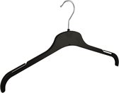 De Kledinghanger Gigant - 10 x Blousehanger / shirthanger kunststof zwart met rokinkepingen, 43 cm
