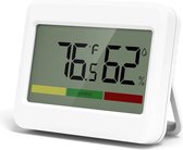 YUCONN Hygrometer - Weerstation - Thermometer Binnen - Digitaal Thermometer En Luchtvochtigheidsmeter - Staand/Magneet - Inclusief Batterij