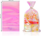Ainy Iriserend Uitdeelzakjes 10 stuks - 20.5x35.5cm transparent cellofaanzakjes - cadeauzakjes geschikt als traktatie, uitdeelcadeautjes en snoepzakje cadeauverpakkingen bij kinderfeestje