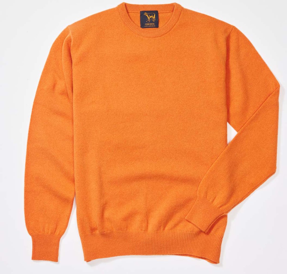 Osborne Knitwear Trui met ronde hals - Sweater heren in Lamswol - Pullover Heren - Turmeric - M