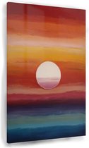 Peinture coucher de soleil - Peintures sur verre solaire - Peinture sur verre chambre - Peinture rurale - Peinture plexiglas - Décoration maison - 80 x 120 cm 5mm