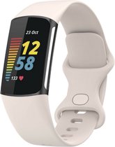 Siliconen bandje - Fitbit Charge 5/6 - Maat M/L - Ivory