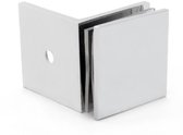 Glasklem Granada wand-glas recht 90° RVS