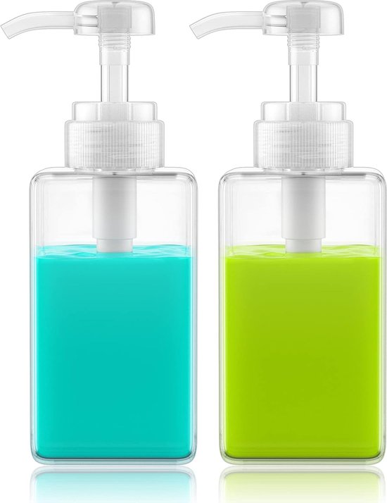 Shampoo dispenser, 18 oz/500 ml navulbare lege pompflessen voor hotelbadkamer, shampoo, conditioner, douchepdispensers 3 stuks plastic persdispenser