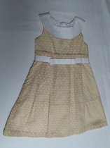 Jurk - kleedje - Overgooier - Beige / wit - 4 jaar 104