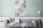 Wanddecoratie Metaal - Aluminium Schilderij Industrieel - Wolken - Abstract - Verf - 80x120 cm - Dibond - Foto op aluminium - Industriële muurdecoratie - Voor de woonkamer/slaapkamer
