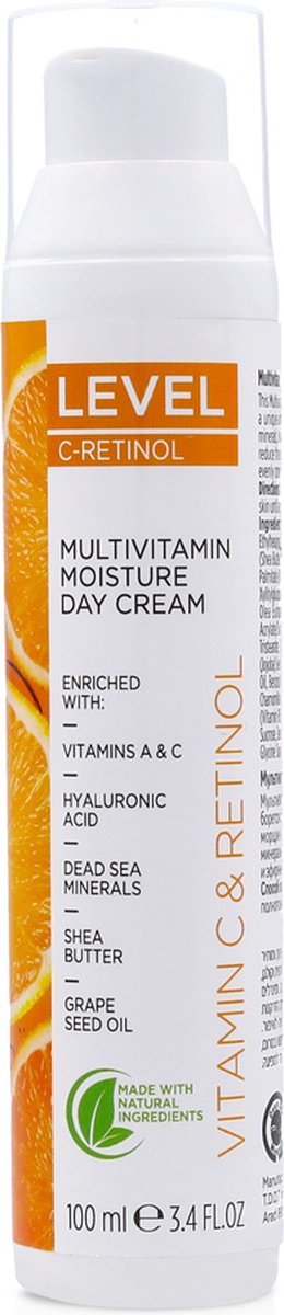 Level - Dead Sea Minerals Vitamin C & Retinol - Multivitamin Moisture Day Cream 100 ml (Dode Zee Mineralen Vitamine C & Retinol - Multivitamine Hydraterende Dagcrème)