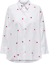 SEULEMENT New Lina Grace Ls Emb Shirt Bright White Heart WHITE M