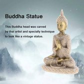 Mini-zandsteen Boeddhabeeld, handgesneden sculptuur, mediteren, zittend Boeddhabeeld, carving figuur voor thuis, desktop of kantoor decoratie
