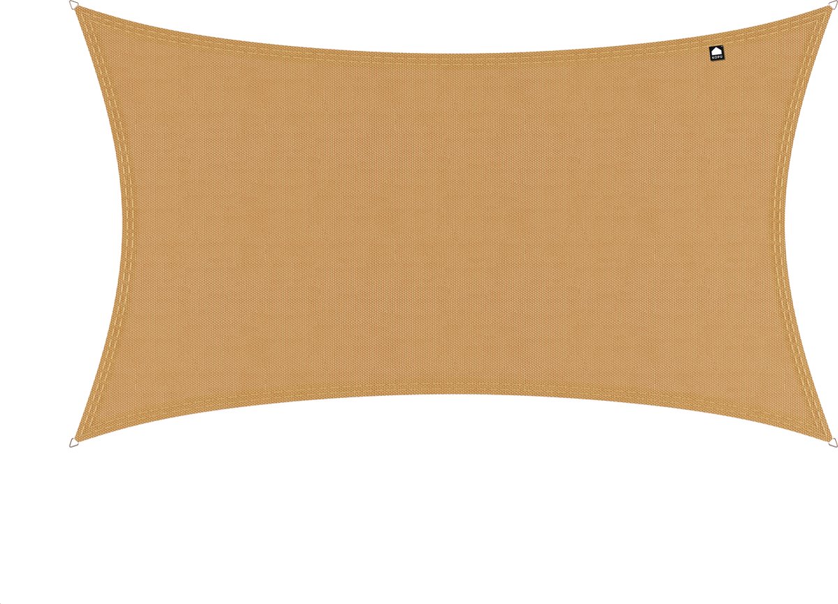 Kopu® Schaduwdoek Rechthoek 2x4 m Waterdicht - Zonnedoek - Zand