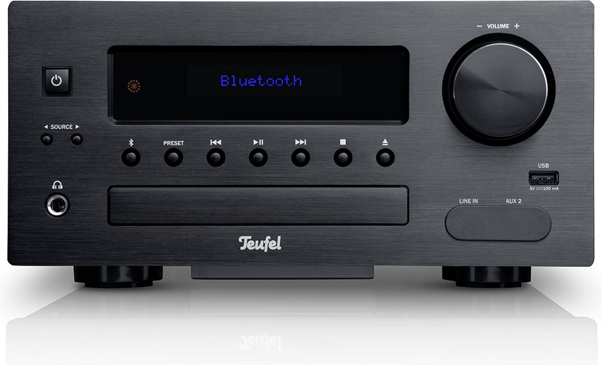 Teufel KOMBO 43 cd-receiver, bluetooth, met DAB+ FM-radio voor boekenplankspeakers - zwart