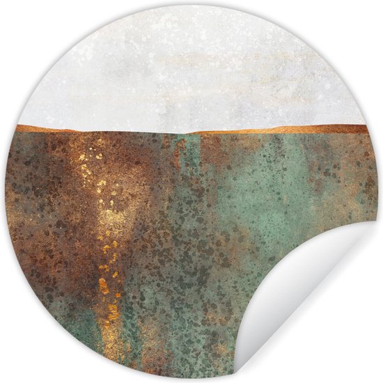 WallCircle - Stickers muraux - Cercle de papier peint - Abstrait - Luxe - Or - 80x80 cm - Cercle mural - Autocollant - Sticker papier peint rond