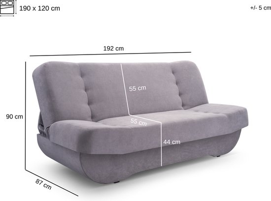 vidaXL Slaapbank 2-zits met 2 kussens fluweel lichtgrijs, slaap bank, bankbed, verstelbare slaapbank, bedbank, inklapbare slaapbank