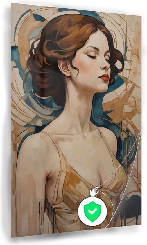Affiche femme style Art Nouveau - Affiches Art Nouveau - Affiche femme - Décoration murale murale chambre d'enfant - Affiche salon - Décoration murale - 60 x 90 cm