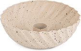 HomeBound by KY | Metalen kaarsenstandaard bowl sand dots | 12x5,5x4,5cm | kandelaar