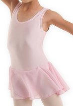 Dancer Dancewear® Balletpakje meisje | Met voile rokje | Glanzend balletpak | "Prima Donna" | ROZE | Balletpakje met lang rokje | Maat 116/122 - 8 Jaar