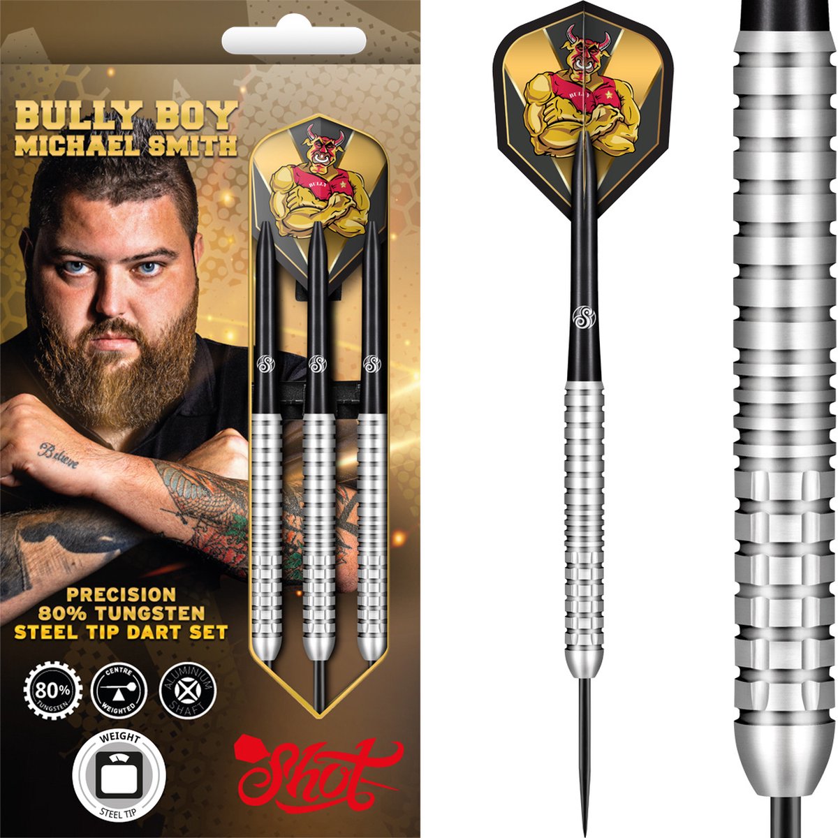 Shot Michael Smith Precision 80% - Dartpijlen 22 Gram