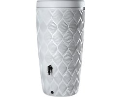 Wave - Regenton - 2 in 1 - 240 liter - Wit - Bewatering - Tuin - Tuinieren - Waterton - Ingebouwde Plantenbak