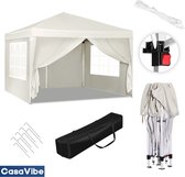 CasaVibe Party Tent - Tente de fête - Tente de camping - Pavillon - Tente Pop up - Pliable - Étanche - 3x3