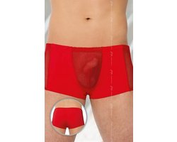 SoftLine Collection Sexy transparente heren boxers met visnet Rood L