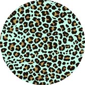 Vloerkleed vinyl rond | Panter aqua | 95 cm Rond | Onze materialen zijn PVC vrij en hygienisch