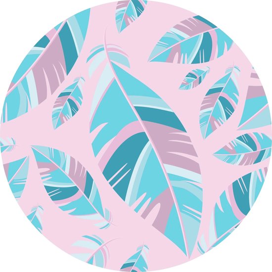 Vloerkleed vinyl rond | Veren roze | 195 cm Rond | Onze materialen zijn PVC vrij en hygienisch