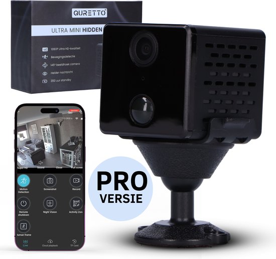 Quretto spy camera - draadloze beveiligingscamera voor binnen -...