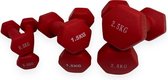 Padisport - Dumbell Neopreen Set 0,5 En 1,5 En 2,5- Gewichten Set Halters - Rood - Gewichten 2,5 Kg - Dumbellset - Halterset - Gewichtjes Set 0,5 Kg - Gewichten Set 2,5 Kg