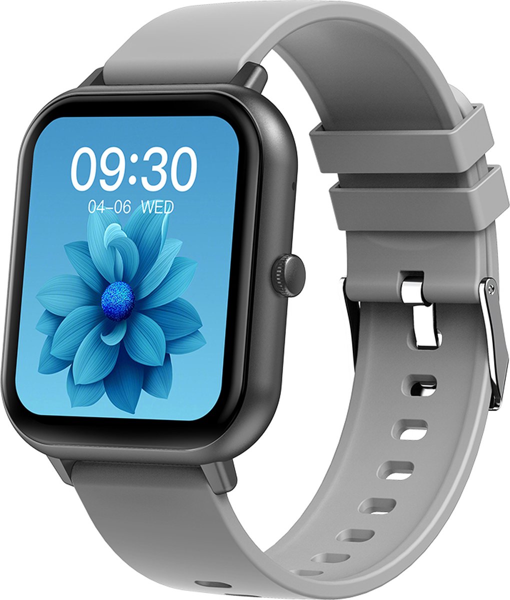 Kiraal Swift - Stijlvolle Smartwatch - Mannen & Vrouwen - Siliconen - Android & iOS - Grijs