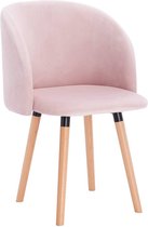 BukkitBow - Chaise de salle à manger/chaise de salon moderne - Chaise rembourrée en velours/velours avec accoudoirs - Assise épaisse - Pieds en bois Massief - Rose