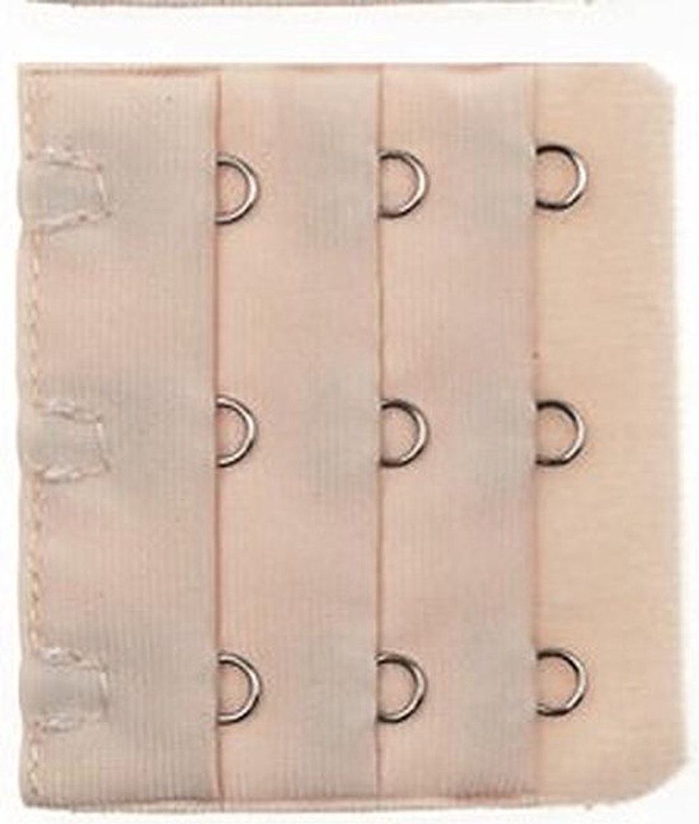 Jumada's - BH Verlengstuk : 3-Haaks Huldskleur - Creme kleur - Lichtbruin - Licht bruin - 3 STUKS