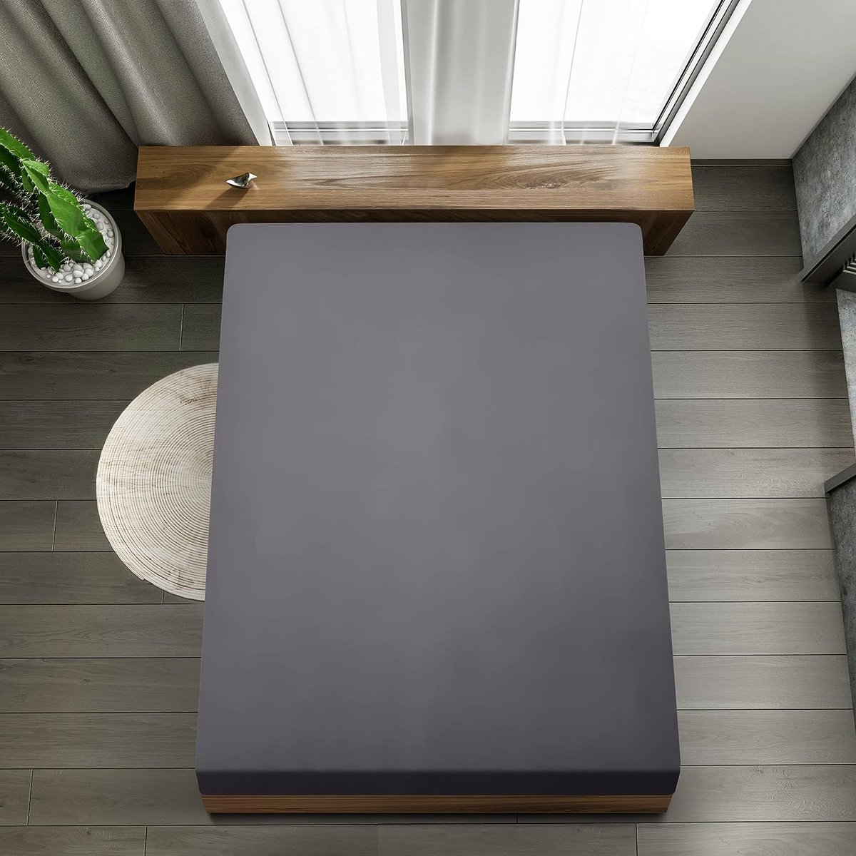 hoeslaken, 100% katoen, Cotton Soft - Anti-allergie \ Bijzonder ademend, resistent, huidvriendelijk135 x 190 x 35cm