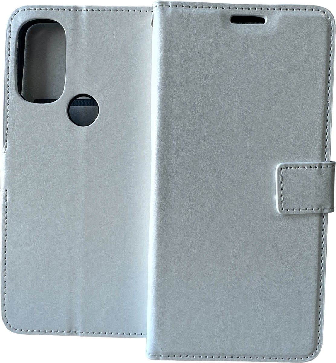 Portemonnee Book Case Hoesje Geschikt voor: Motorola Moto E20 / E30 / E40 - wit