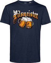 T-shirt Pilsmeister | Carnavalskleding heren dames | Oktoberfest | Foute Party | Navy | maat 3XL