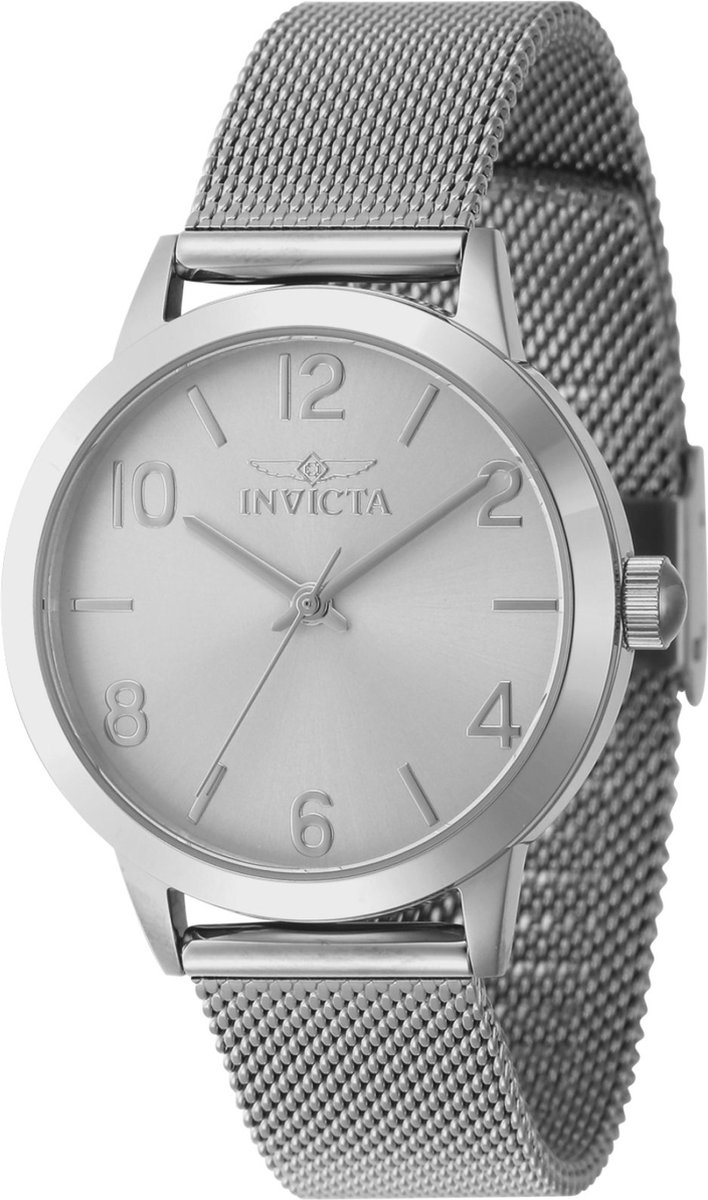 Invicta Wildflower 47274 Dames Horloge - Waterdicht - Analoog - Quartz Uurwerk - Roestvrij Staal met zilveren Wijzerplaat - 34mm - met bijpassende armband