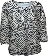 Pink Lady dames blouse - blouse LM - N103 - zwart/wit print - maat 48
