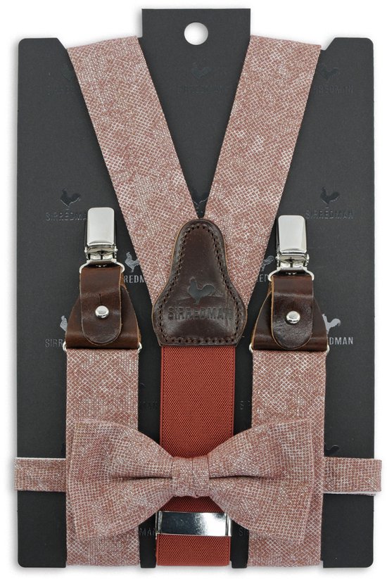 Sir Redman - pack combiné de bretelles - Sposo Stiloso blush - rose antique