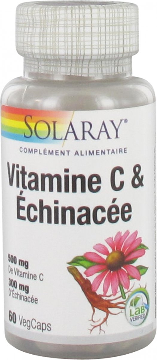 Goedkoopste Solaray Vitamine C en Echinacea 60 Plantaardige Capsules