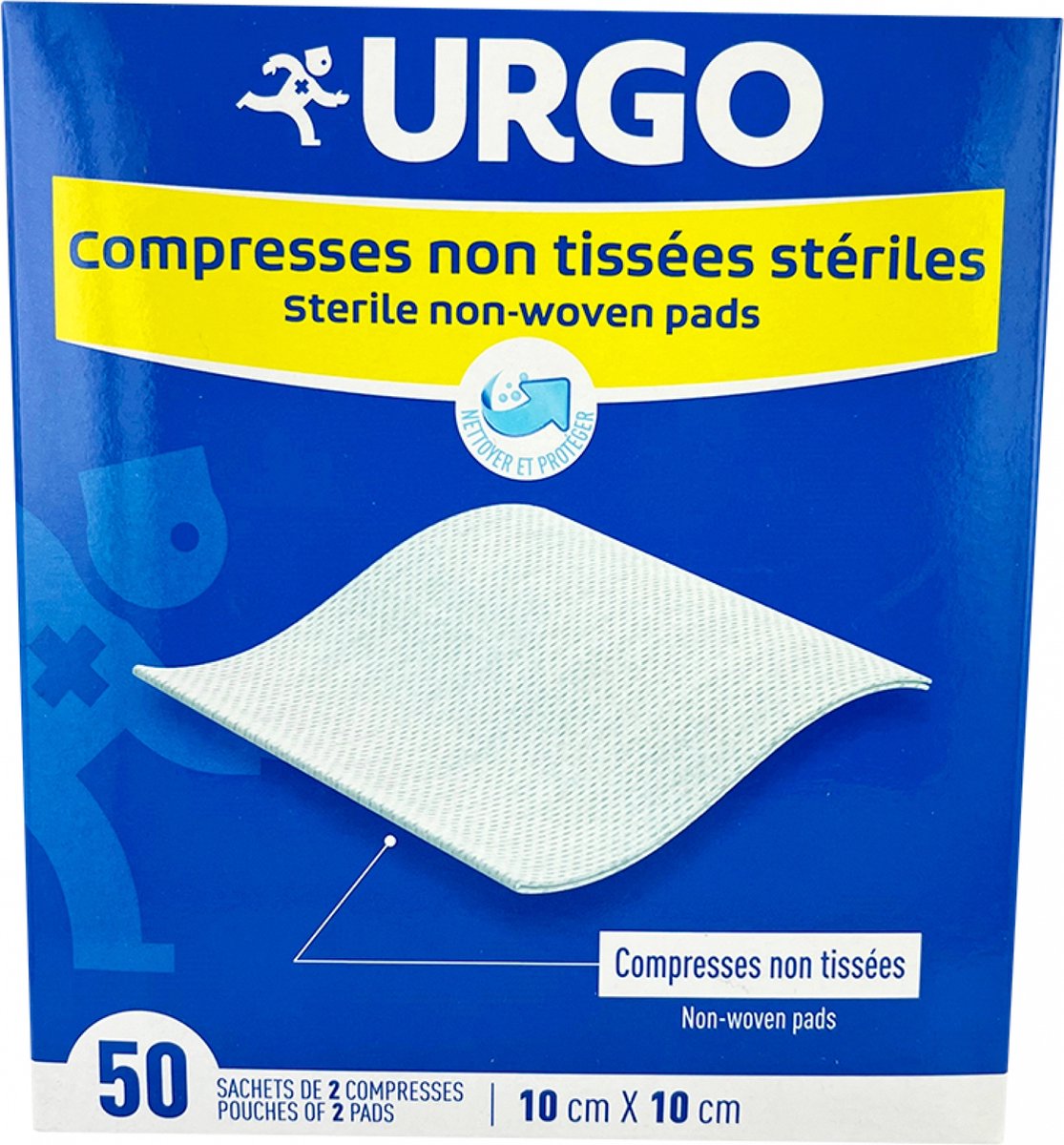 Goedkoopste Urgo Niet-geweven Steriele Swabs 10 cm x 10 cm 50 Verpakkingen van 2 Swabs