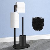 Roestvrijstalen Toiletpapierhouder met WC-Borstel - Staand Model