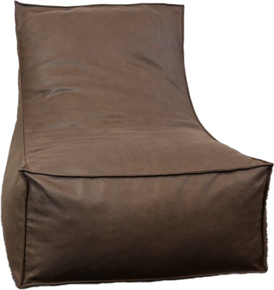 Lounge zitstoel/zitzak - kind - suedelook - dark brown